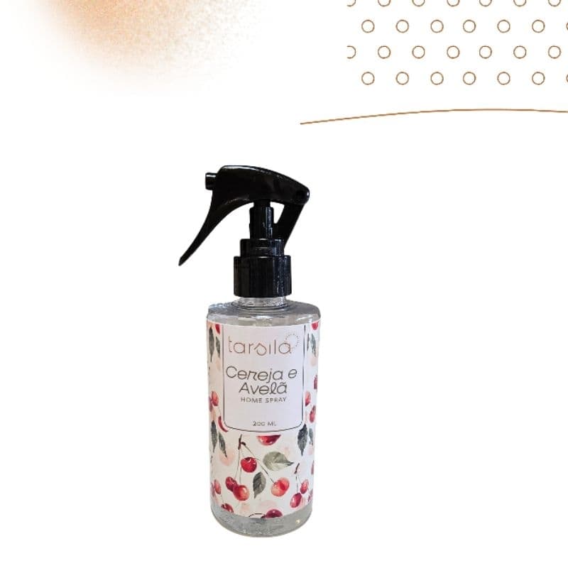 Home Spray Aromatizante 200ml – Cereja e Avelã | Aromatizador de Ambiente com Válvula Gatilho