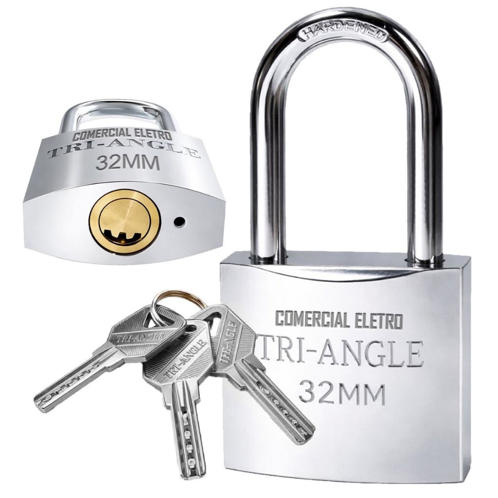 Cadeado Pequeno 32mm Chave Atomica Para Armario Gaveta-Cofre Vitrine Mala Bolsa Mochila