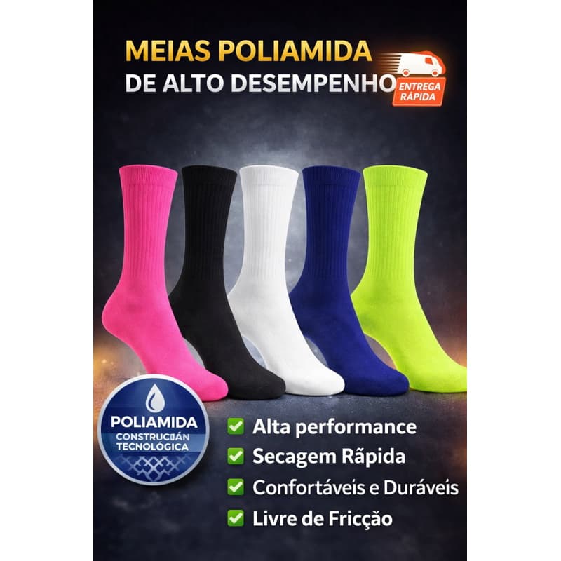Meia Poliamida Corrida Treino Ciclista Unissex 36 ao 43