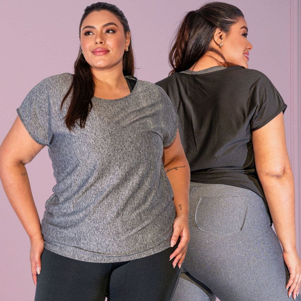 Kit 2 Blusas Camisetas Básicas Feminina Plus Size Dry Fit Secagem Rápida Academia Caminhada Promoção