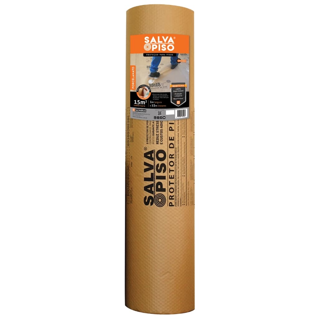 Salva Piso 1,00 x 25m Alta Resistência Proteção Conta Tinta, Sujeira e Danos na Obra