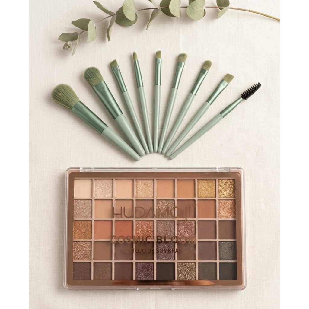 Estojo De Sombras Hudamoji  Cosmic Bloom Com 8 Pinceis Médios / Paleta de Sombra Hudamoji