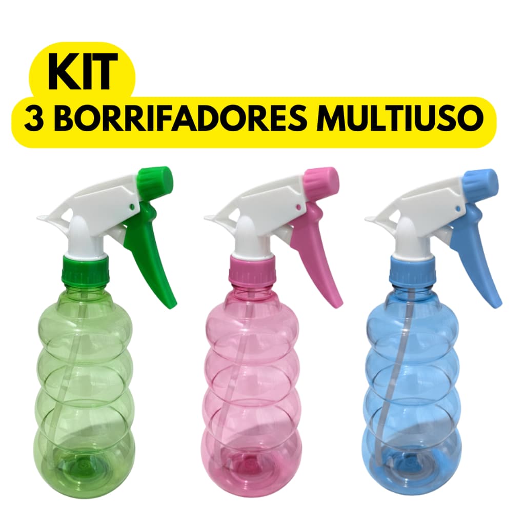 Kit 3 Borrifador Pulverizador Frasco Com Gatilho 500ml Spray Para Limpeza, faxina, Multiuso
