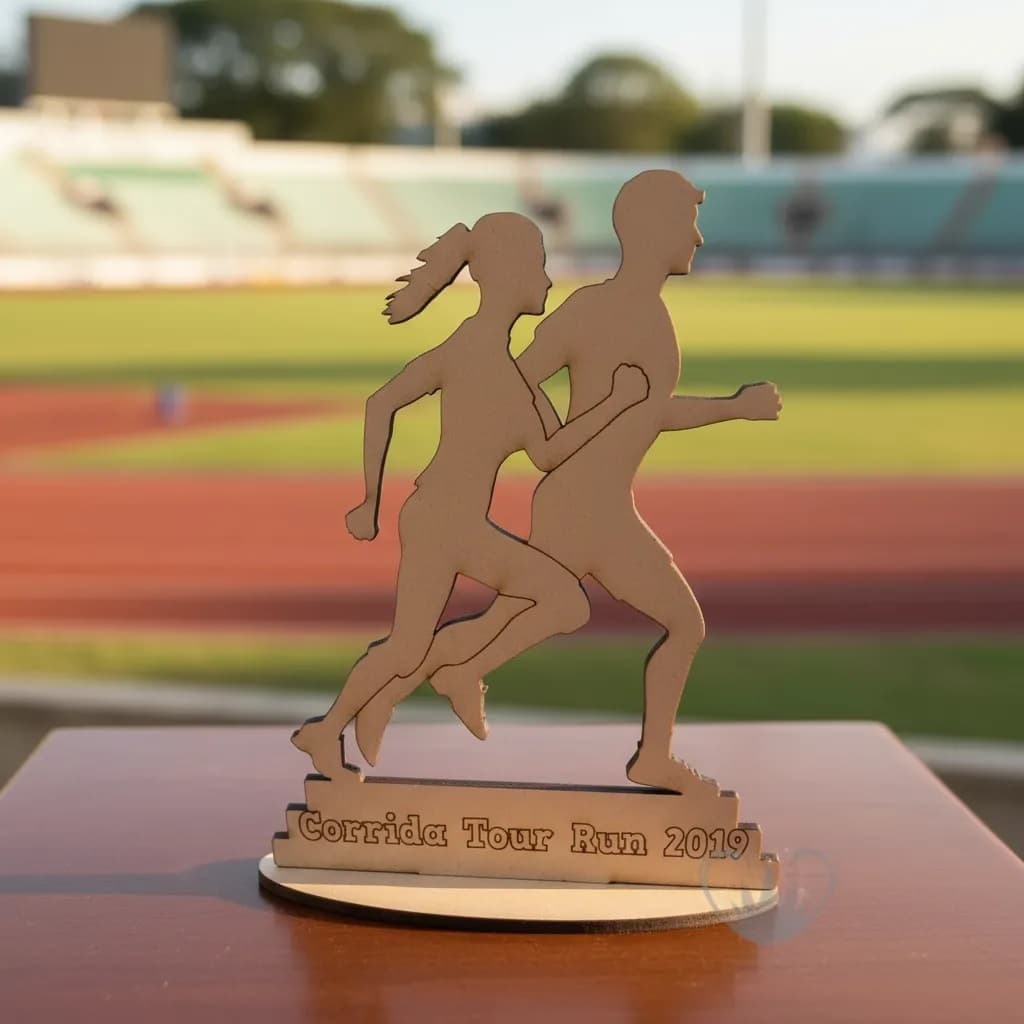 Troféu runner lembrancinha corrida bike ciclismo evento runner