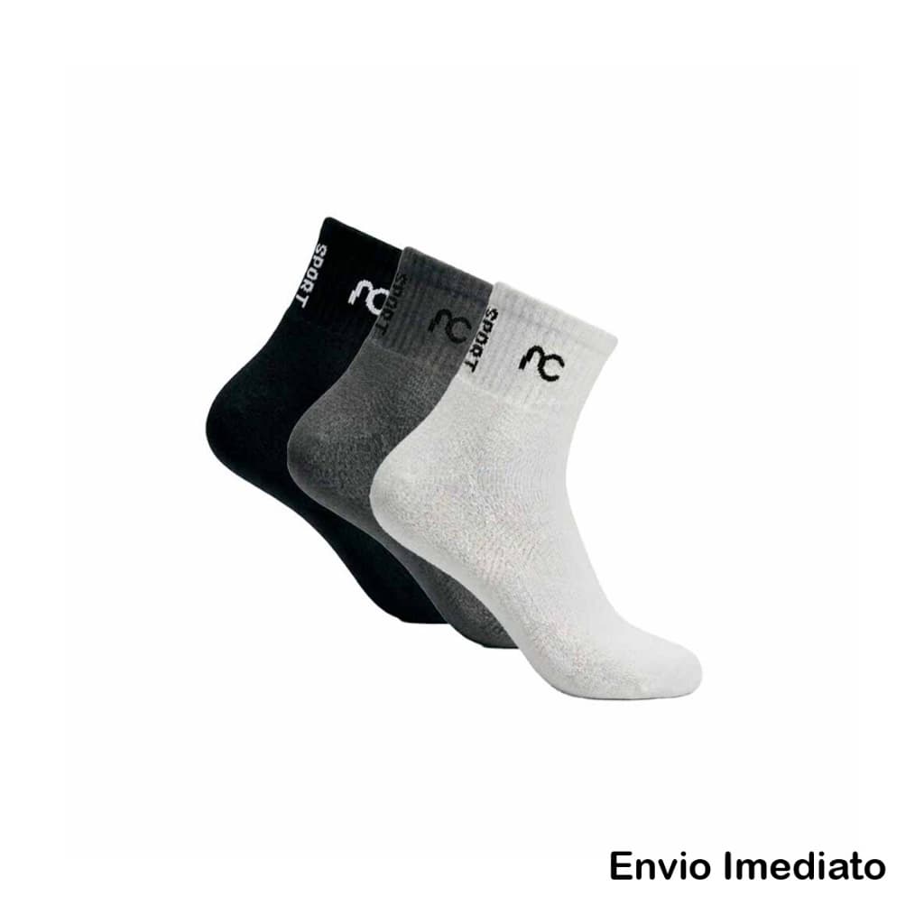 Kit 3 pares de meias cano curto AC sport original