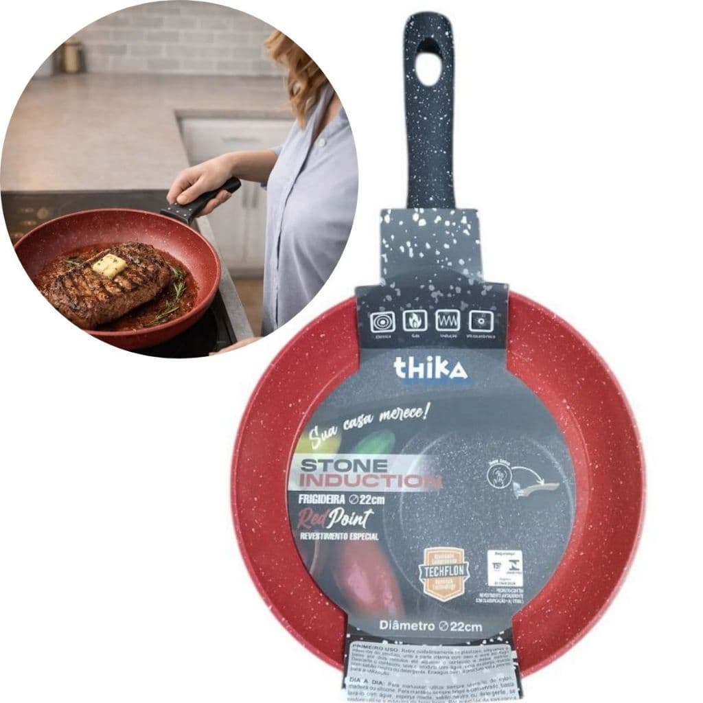 Frigideira Antiaderente De 18cm Até 28cm Indução À Gás Vitrocerâmico Elétrico Resistência Durável