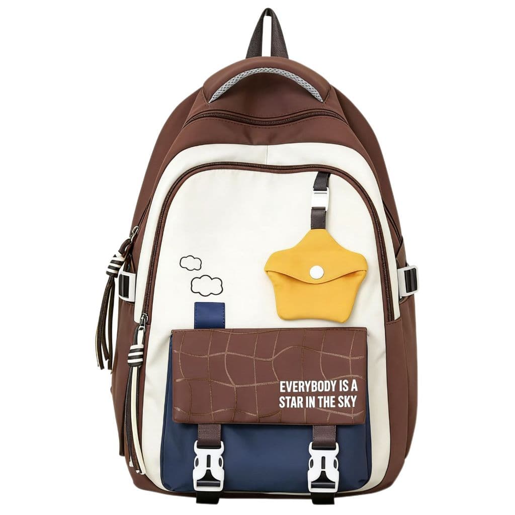 Mochila Escolar Feminina Grande Impermeável Notebook Estilo Coreano Kawaii Casual Viagem Resistente