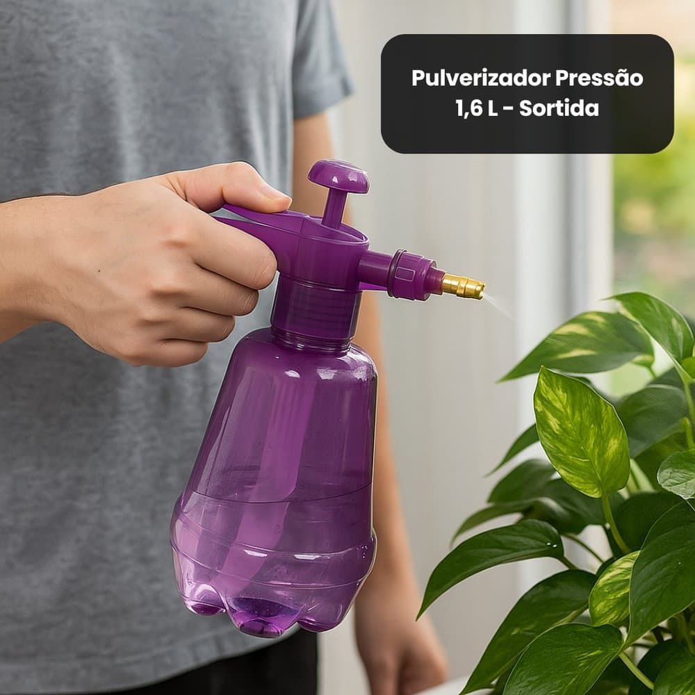 Pulverizador Borrifador Bomba Profissional Spray Manual Multiuso Jardim e Limpeza Bico Regulável Alta Pressão 1,6 Litros