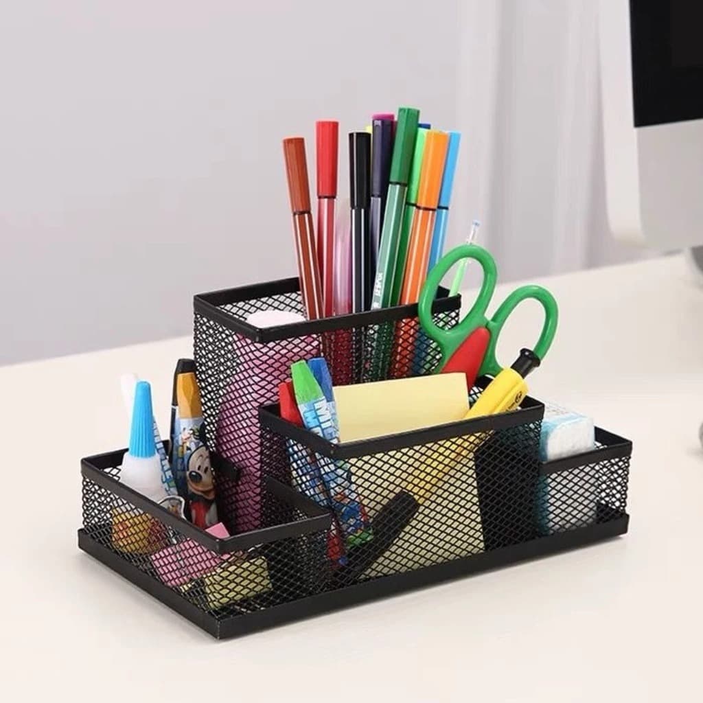 Organizador | Porta Caneta | Treco | Porta Lápis | Organizador de Mesa | Escritório Home Office 4 Divisórias