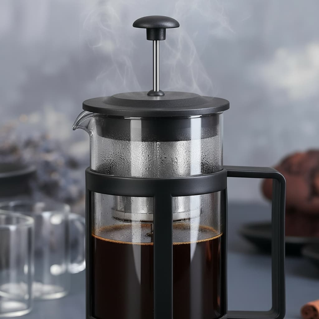 Cafeteira Francesa 300ml Café/Chá Cremeira de vidro Luxo e qualidade Capuccino Cor Preto prensa