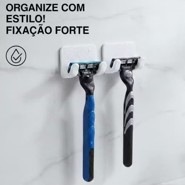 Suporte de Parede para Aparelho de Barbear – Organização e Higiene no Banheiro