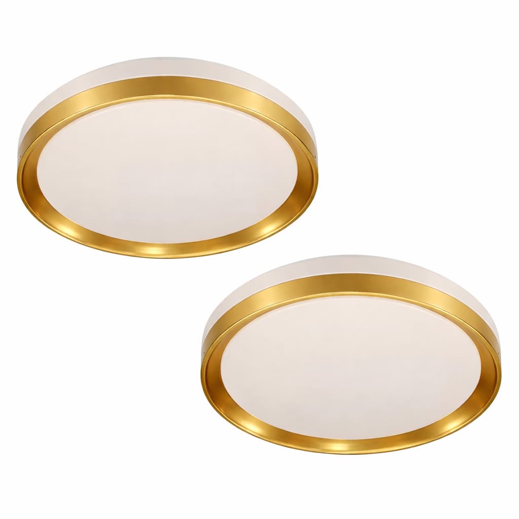 KIT 2 Plafon Luminária Led Sobrepor Class Dourado 30W 38cm Multicolor Bivolt