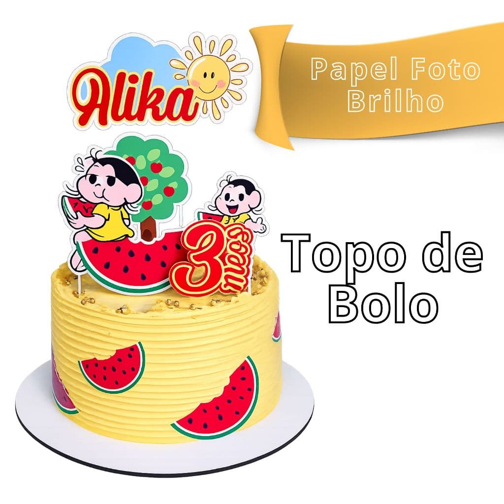 01 Topo de Bolo Personalizado p/ Aniversário em todos os temas