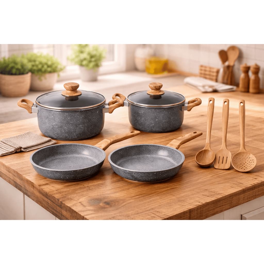 Kit Panelas Antiaderente 4 Peças Cerâmica Utensílios Cozinha Resistente Multifuncional Completo