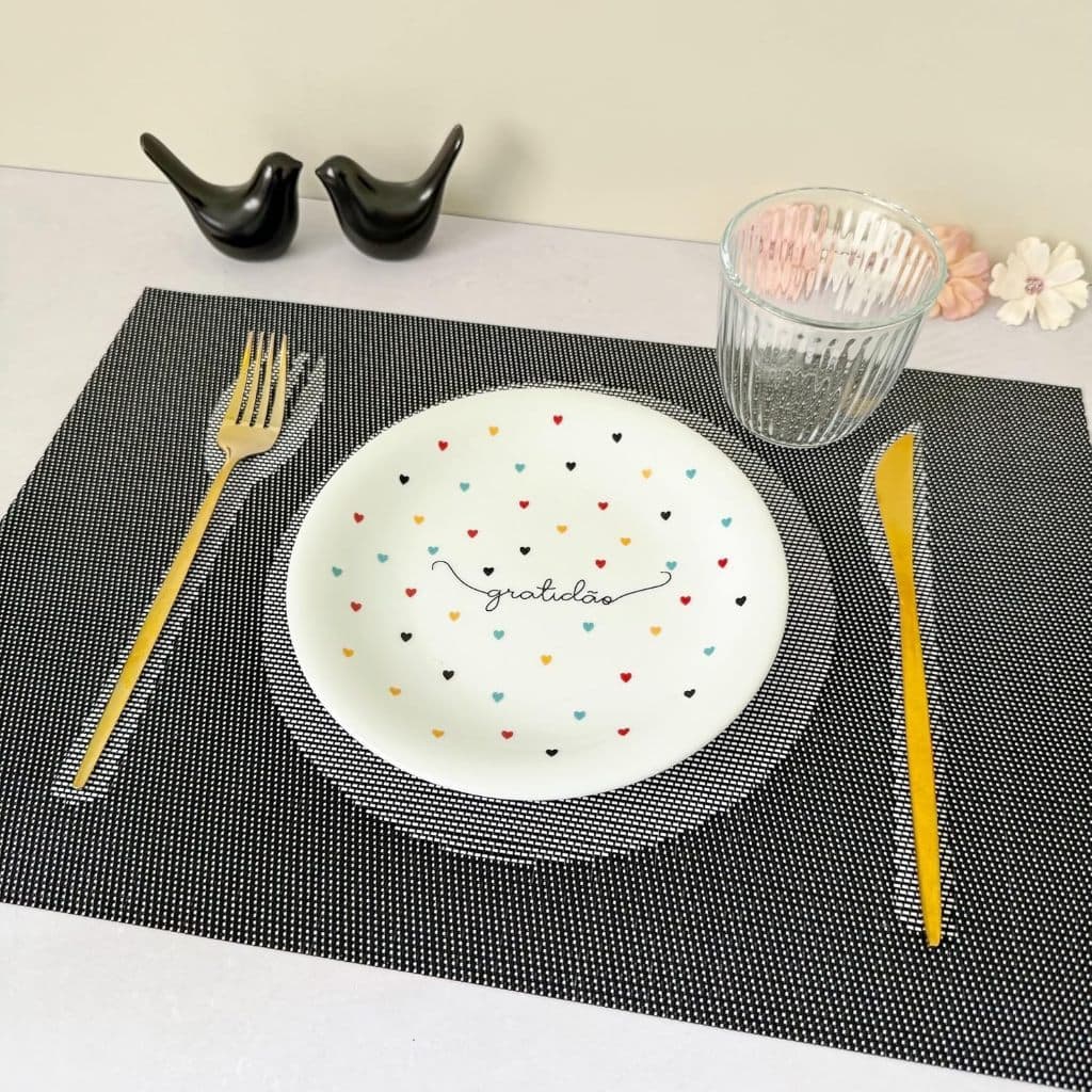 Jogo Americano Retangular Mesa Posta Cozinha Descanso De Prato 34X27,3CM