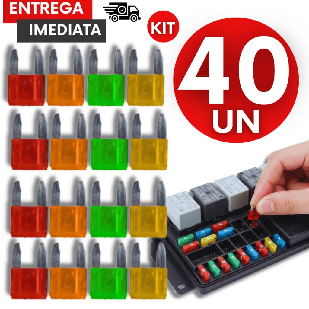 Combo Fusível Automotivo Pequeno Lâmina Mini 05a Até 30a Sistemas Elétrico Preventivo Carro Moto