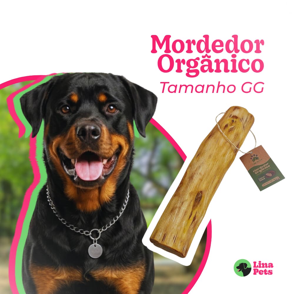 MORDEDOR PARA CACHORRO PRODUTO NATURAL RUSTICO MADEIRA DE CAFE SABOR CÔCO TAM.GG 30X4A7CM Brinquedo Pet