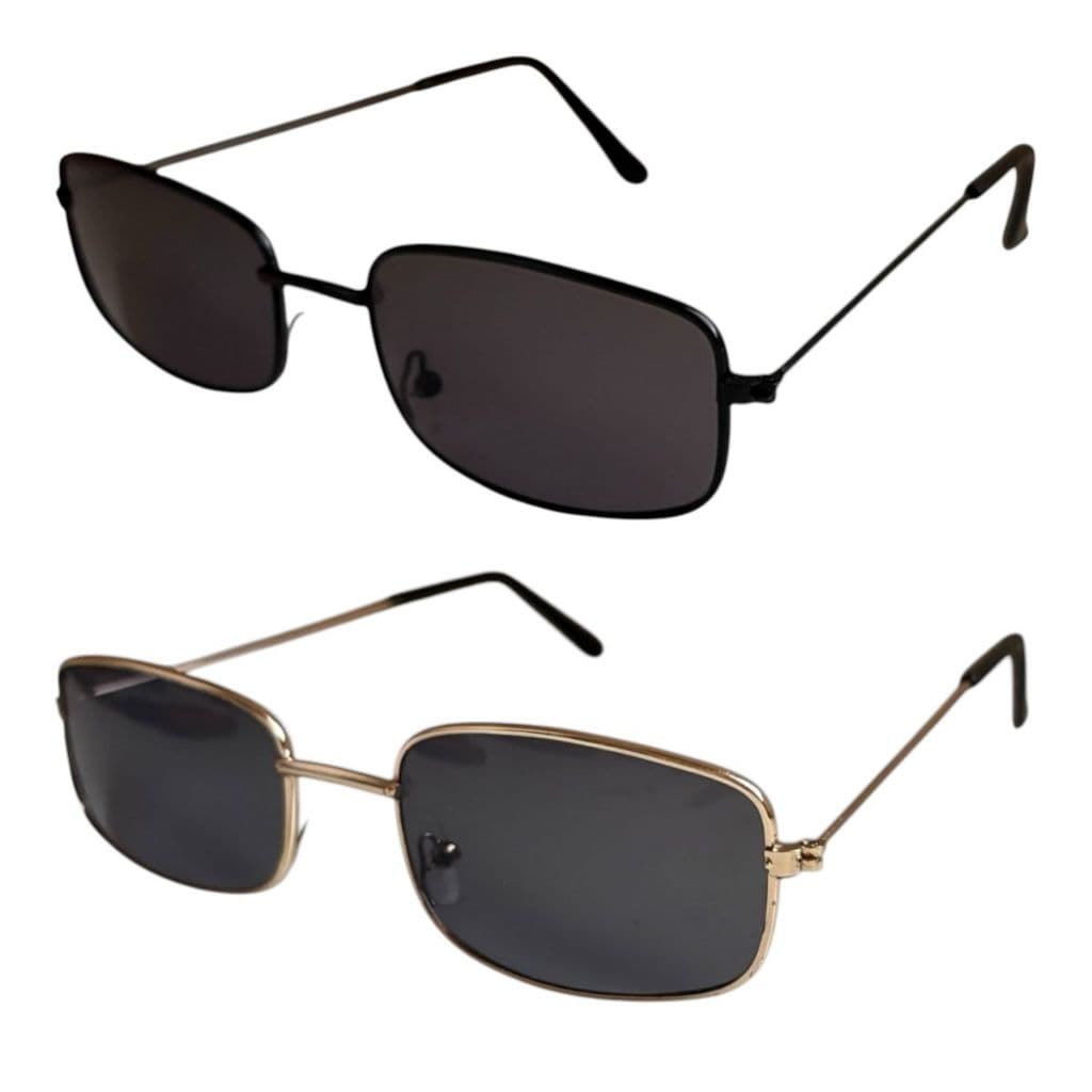 Óculos de Sol Retangular Metal Vintage Retro Feminino Masculino Proteção UV Envio Imediato