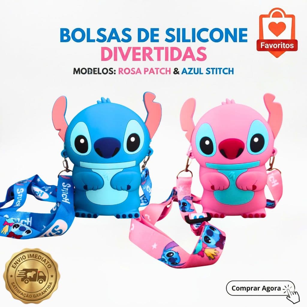 Bolsinha Silicone Stitch com Alça Ajustável
