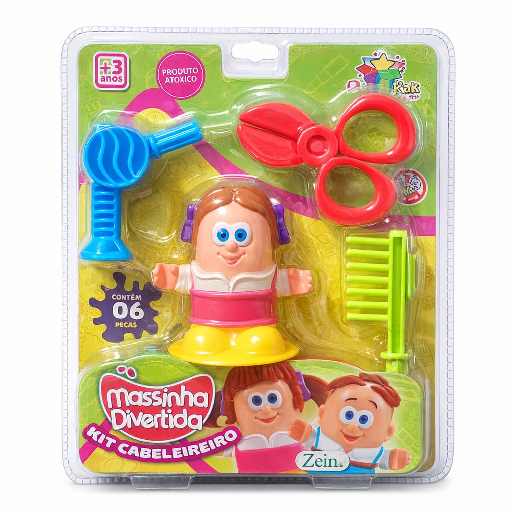 Massinha Divertida Kit Cabeleireiro Infantil com Acessórios de Brincar
