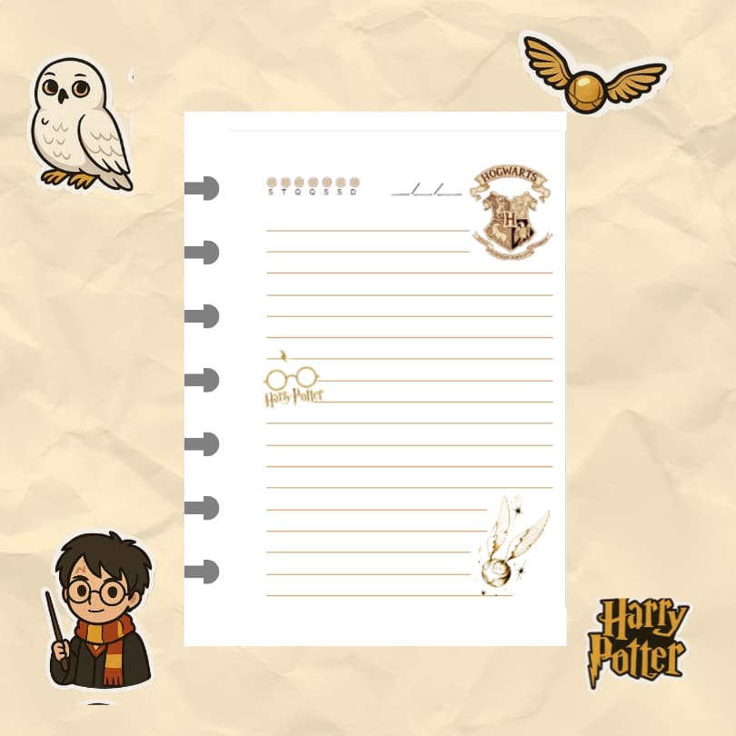 Refil Harry Potter – 50 folhas  Caderno de Disco A5 Especial