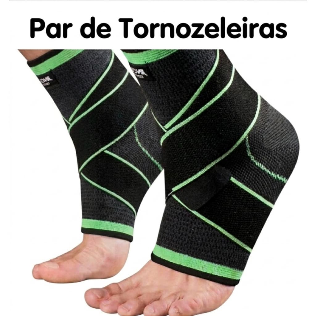 Par Tornozeleira Ortopédica Estabilizadora Anti Entorse Premium Compressão Crosstit Futebol Esporão  esportes Fascite
