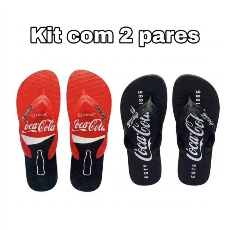 Chinelo Masculino Coca Cola Casual – Estilo, Conforto e Sola Antiderrapante