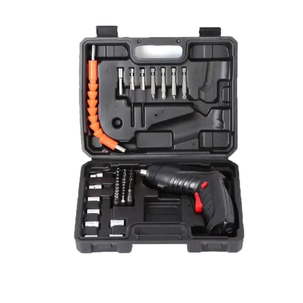 Parafusadeira E Furadeira Sem Fio Portátil Bivolt Kit 46 Itens