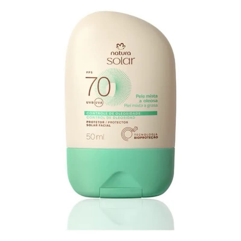 Protetor Solar Facial Natura FPS 70 Pele Mista a Oleosa 50ml