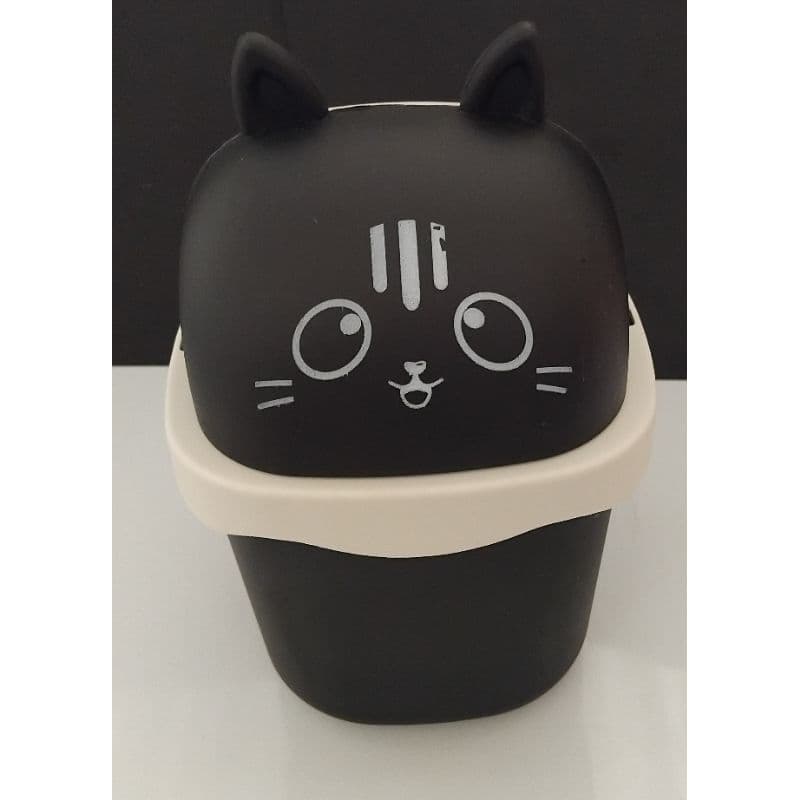 lixeira de mesa 1,5l com design de gatinho
