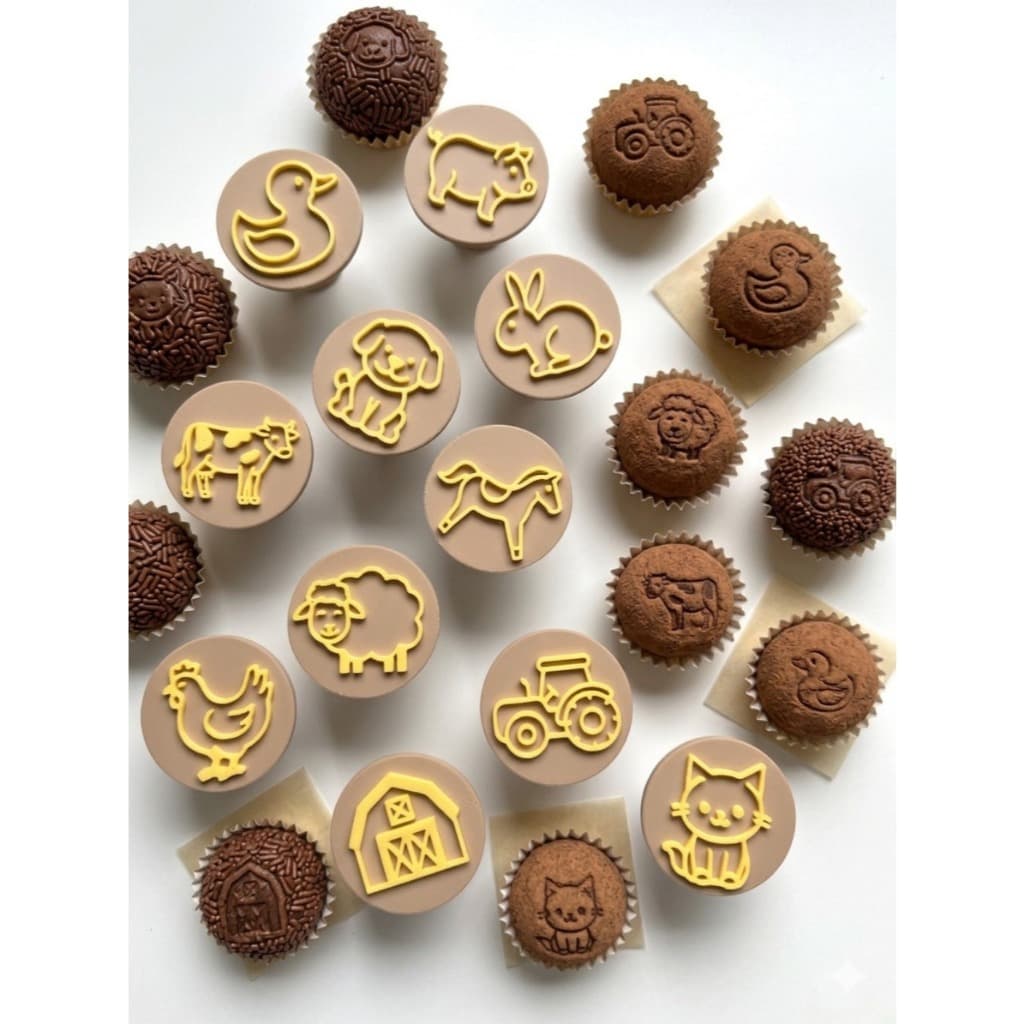 Kit Carimbos Fazendinha para Doces e Massinha | Diversão Criativa para Crianças e Confeitaria
