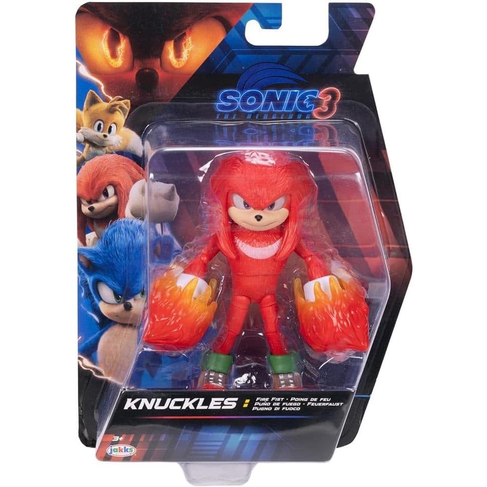 Boneco Sonic o Filme Knuckles Fire Fist Fogo 16cm Sunny