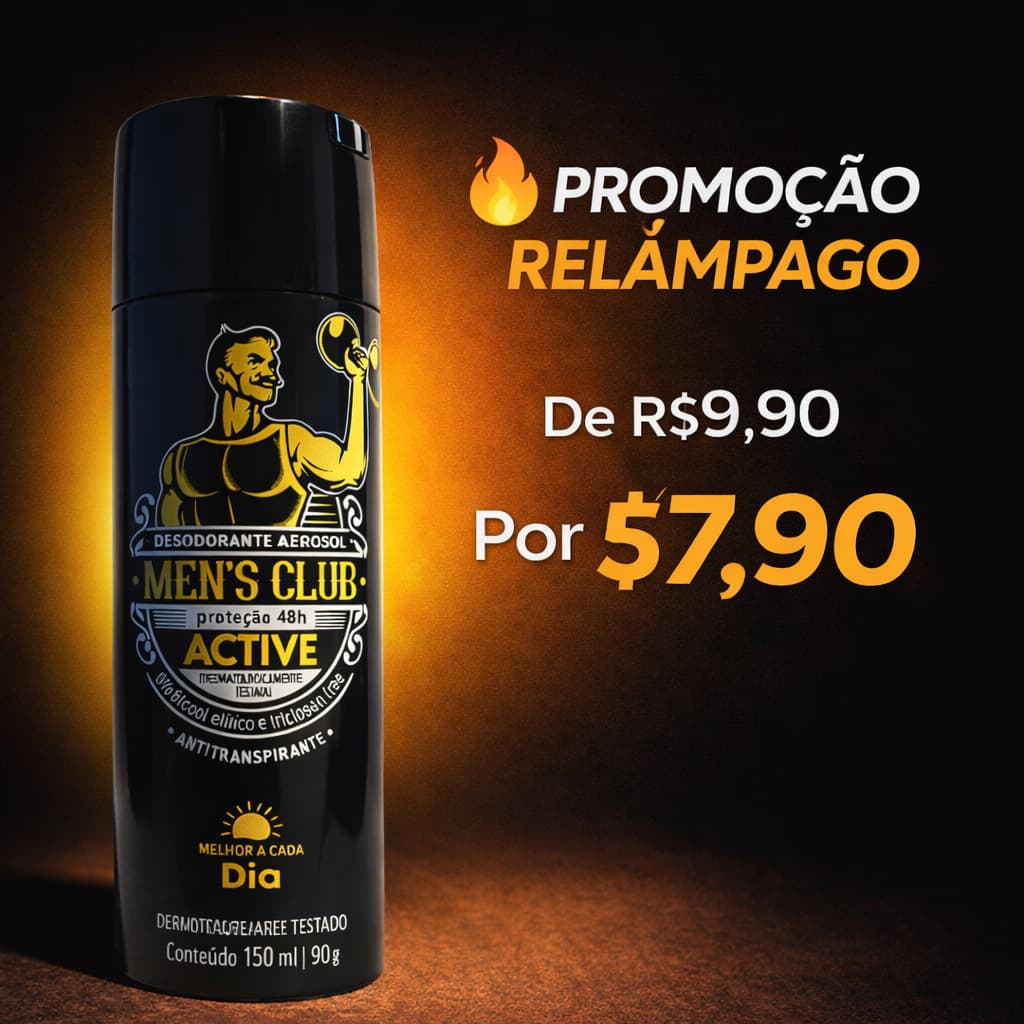 Desodorante Masculino Antitranspirante Aerosol 48h 150ml Men's Club Kit Promoção