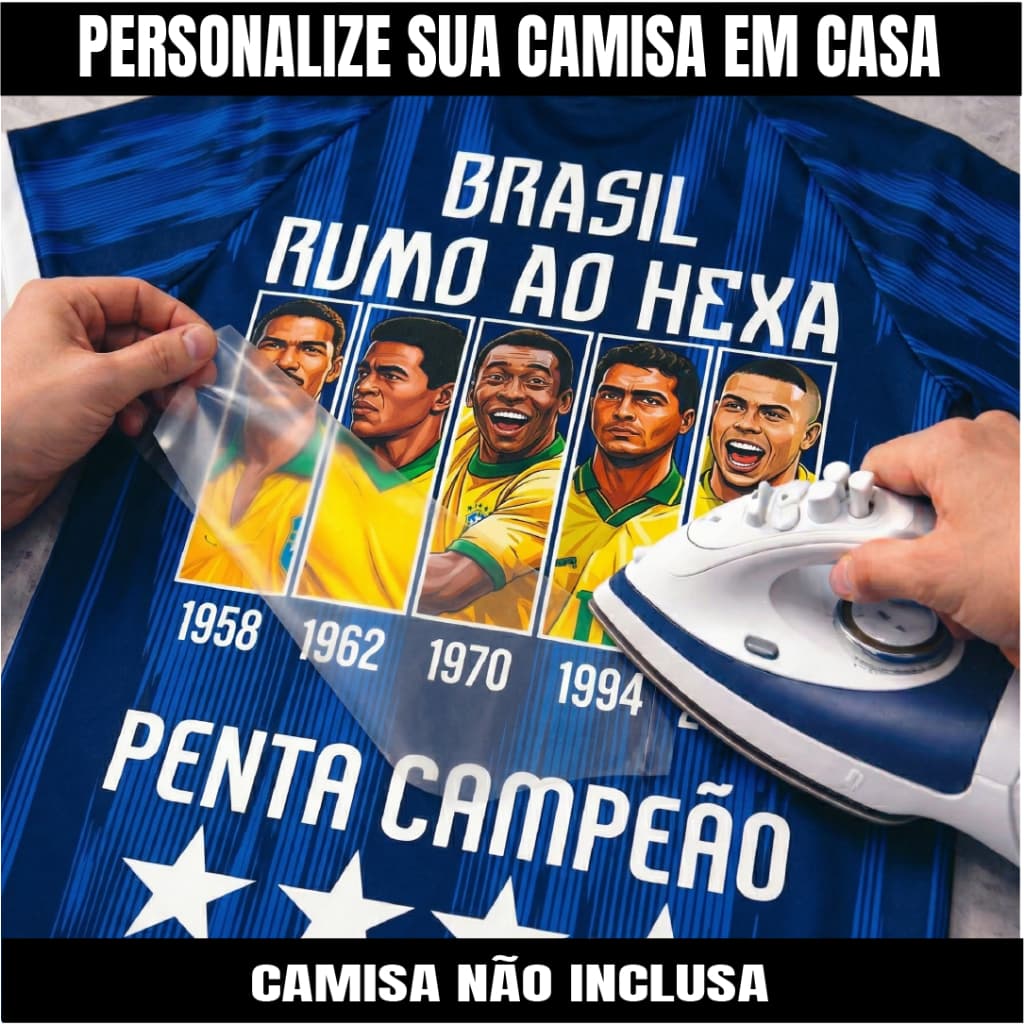 Personalização termocolante dtf Brasil copa personalize em casa com ferro de passar