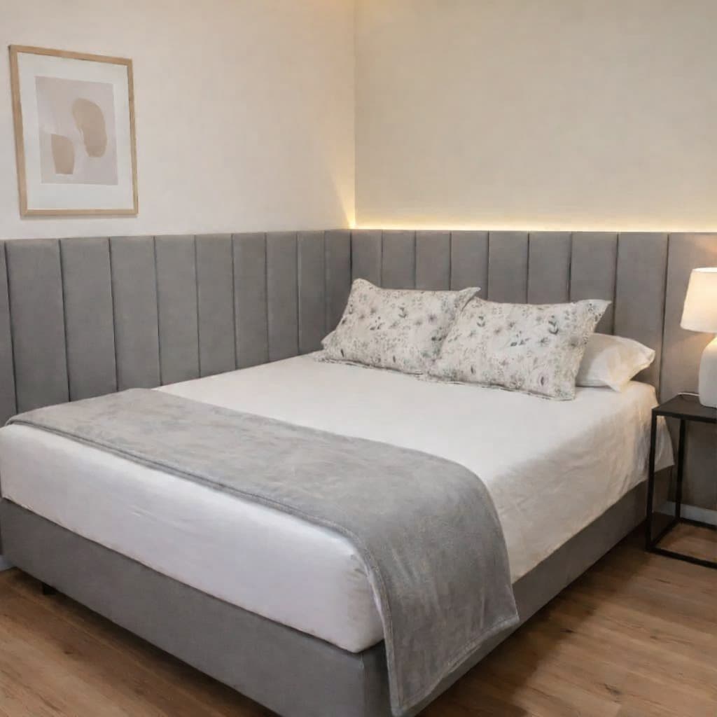 Cabeceiras de Cama Autocolante - Cabeceira de Cama Box Estofada Adesiva Modulada