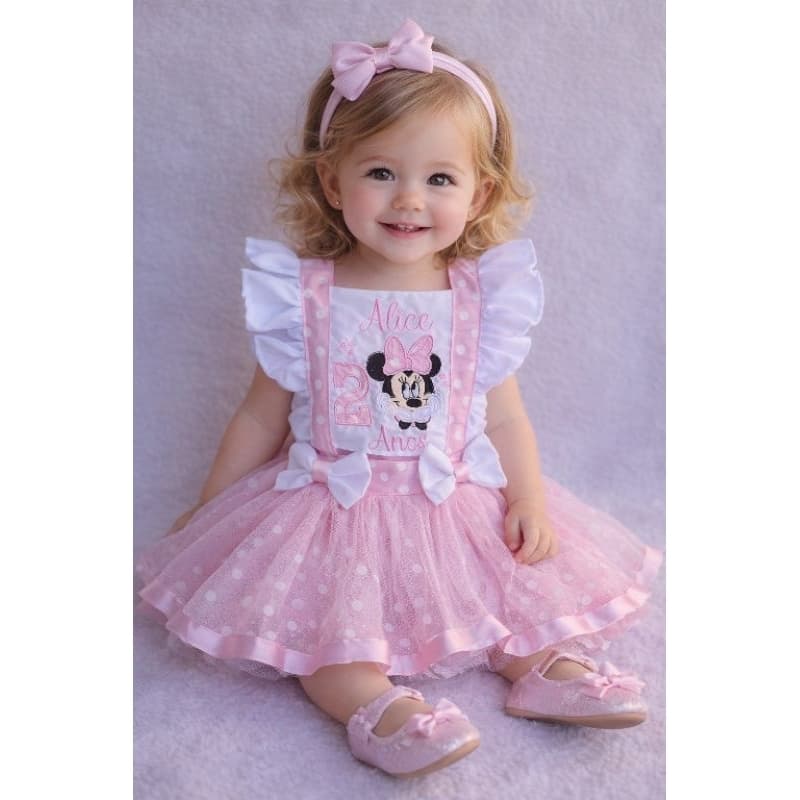 romper da Minnie, jardineira da Minnie, mesversario, mesversario da Minnie, aniversário Minnie