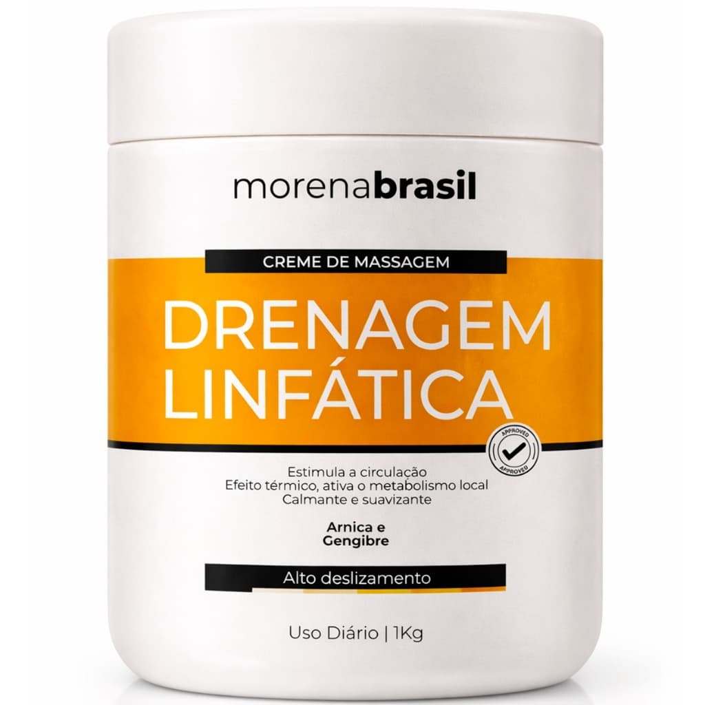 🧡 Creme de Massagem Drenagem Linfática 1kg - Estimula a Circulação Sanguínea & Linfática