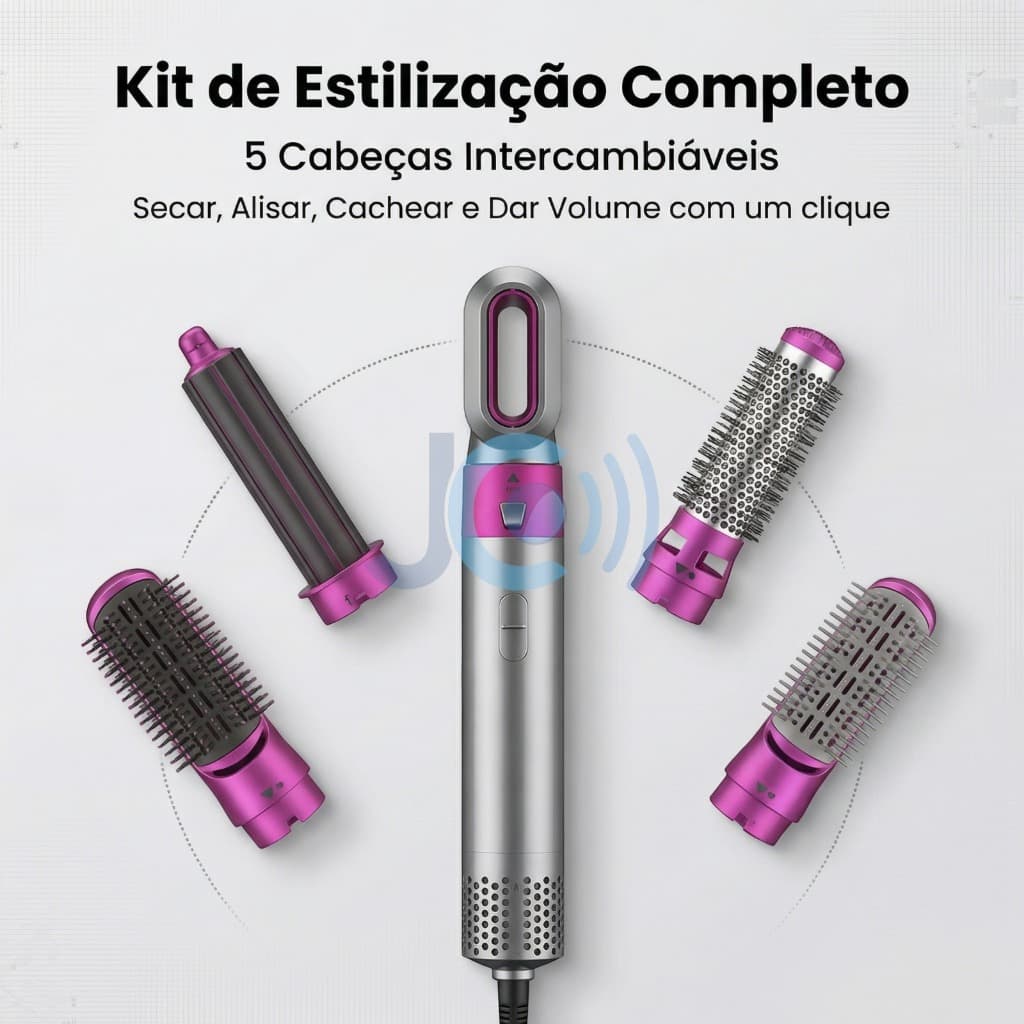 Escova Secadora Airwrap 5 em 1 Profissional Alta Potência Modelador 110V/220V EMVOP IMEDIATO