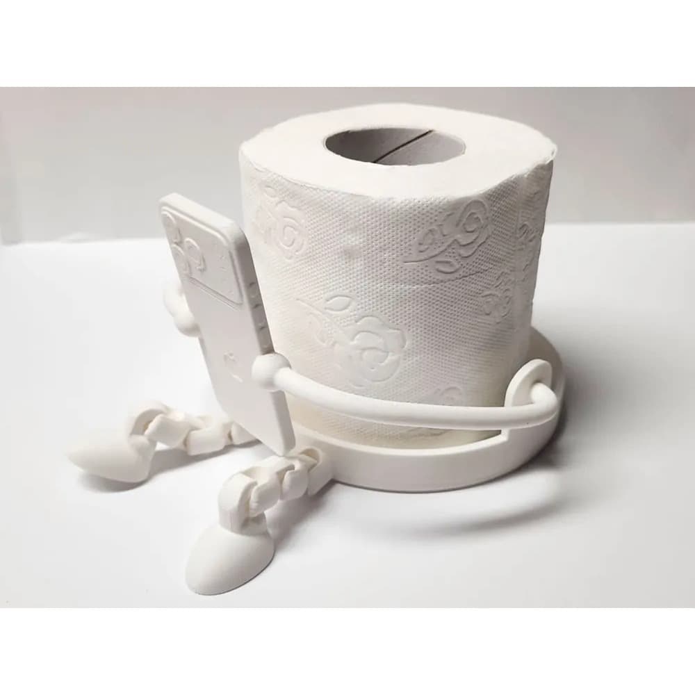 Kit Suporte para papel higienico leitor, iphone e com perninhas articuladas decorativo banheiro