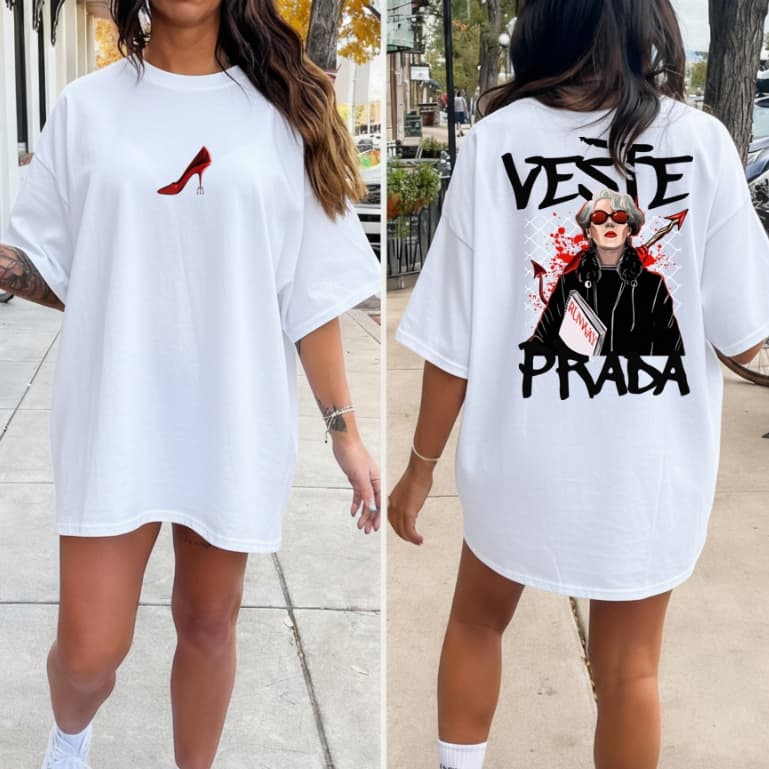 Camiseta blusa o diabo veste prad. filme lançamento 2026 tendencias look para cinema treino fas