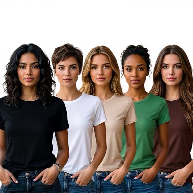 Kit 4 Camiseta Feminina  Básica Baby Look T-Shirt 100% Algodão
