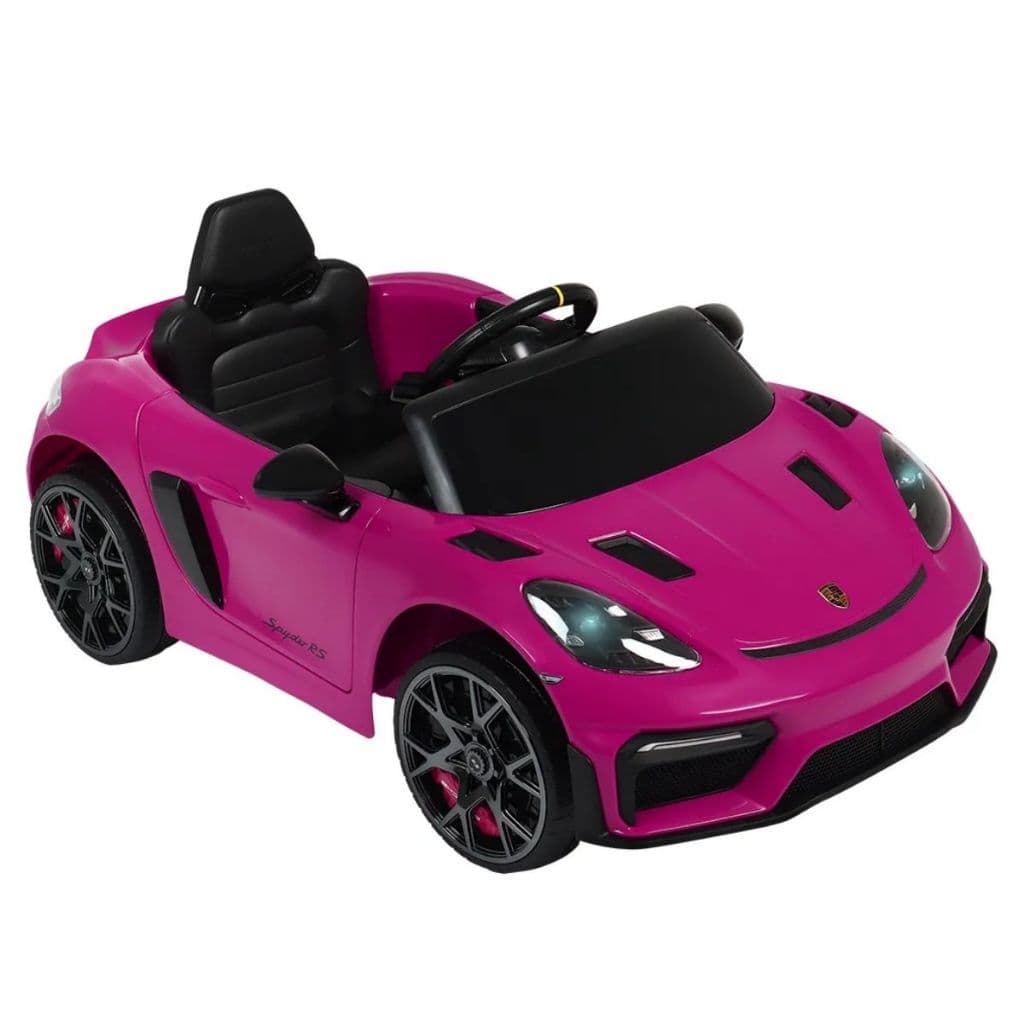Carro Elétrico Infantil Porsche Spyder 718 RS 12V com Controle Remoto Luzes Som e Bluetooth Original