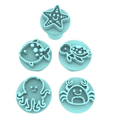 Carimbos de Doces e Brigadeiros 5 Unidades – Molde Fundo do Mar, Ideal para Festas