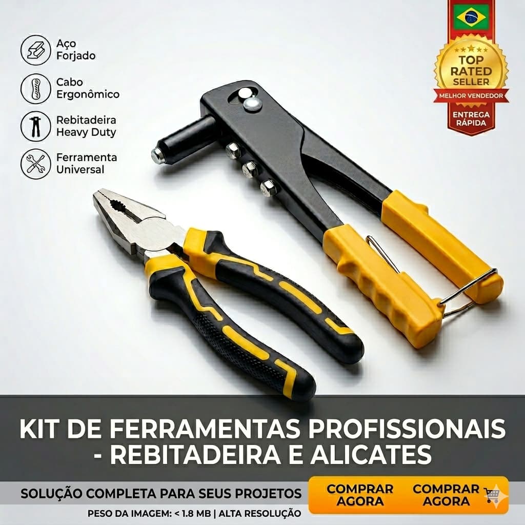 Kit Alicate Rebitador Rebitadeira Manual + Alicate Universal