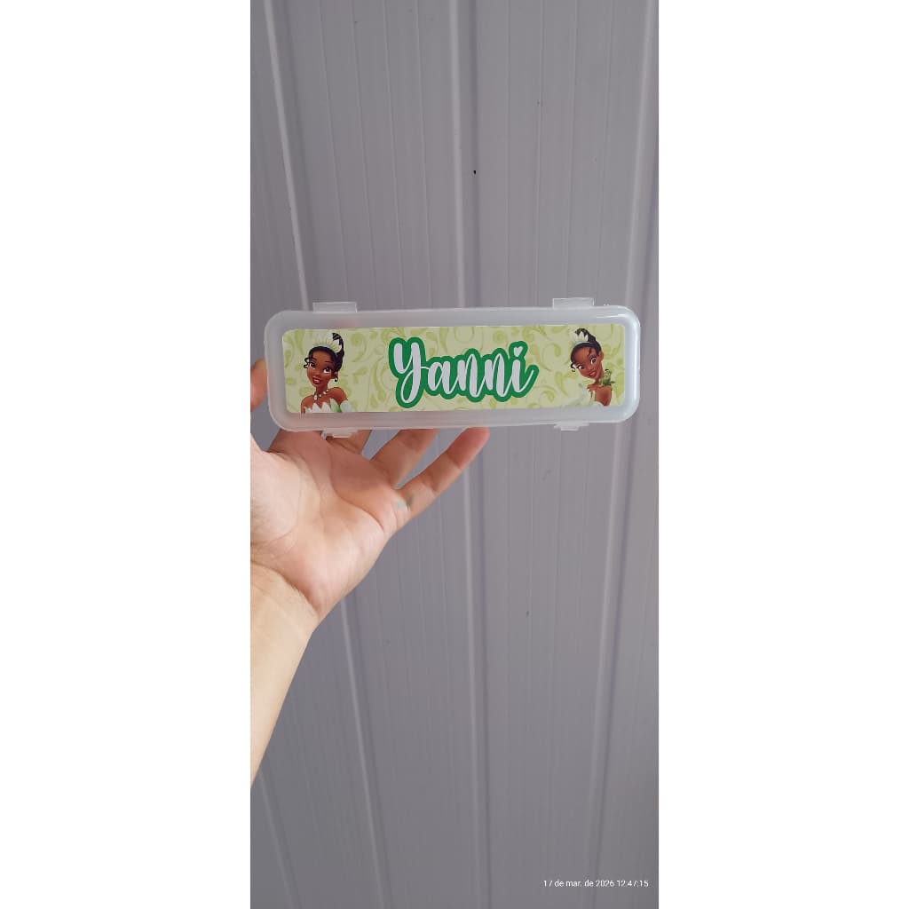 Princesa Tiana Estojo escolar Porta Escova de Dentes Personalizado Volta as Aulas