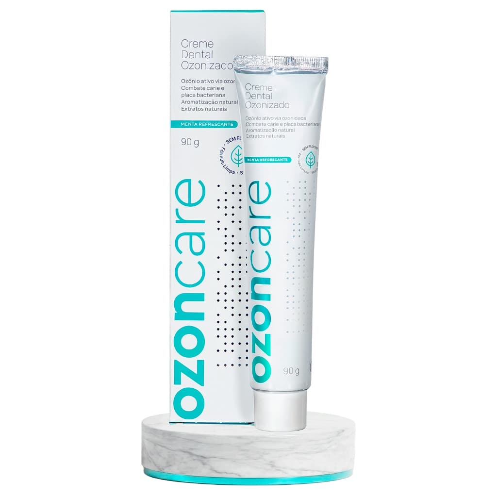 Creme Dental Ozonizado Ação Antisséptica Natural para Dentes Sensíveis Implantes Adulto Criança 90g