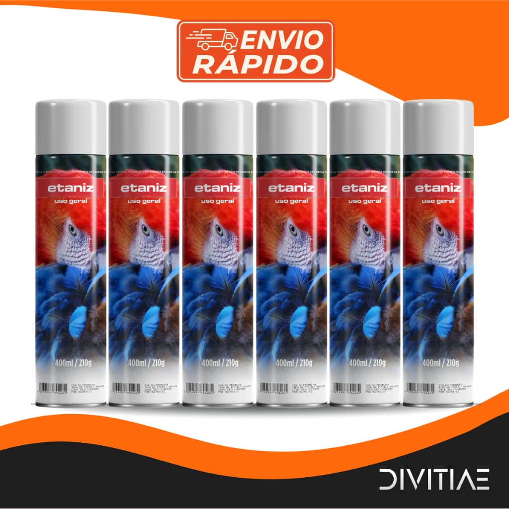 KIT 6 Tinta spray branco primer extrema fixação - 400ml