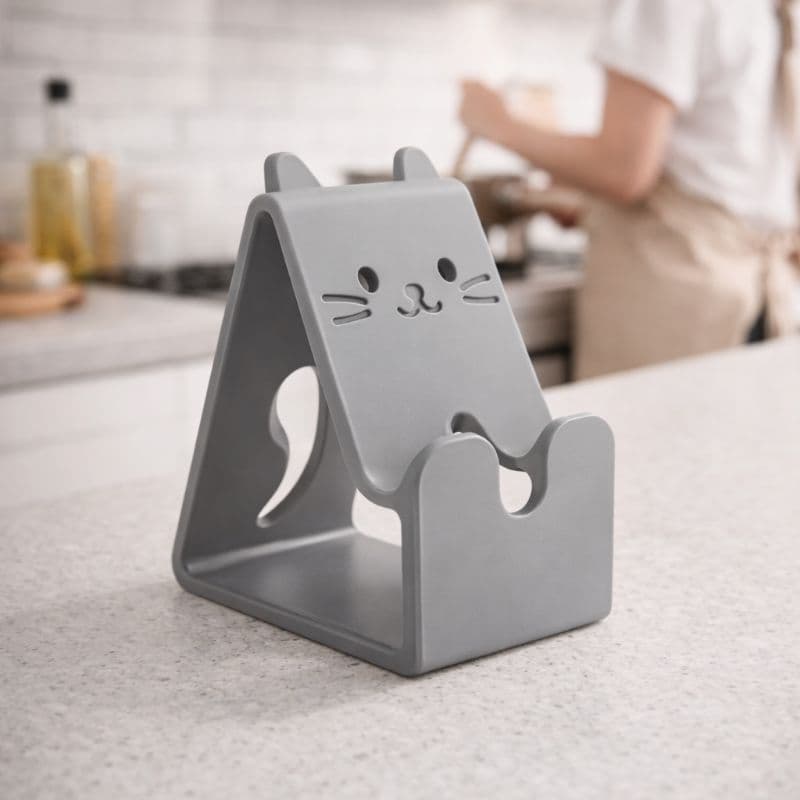 Suporte Celular Mesa Ajustável Porta Celular Universal Base Antiderrapante Escritório gatinho fofo suporte
