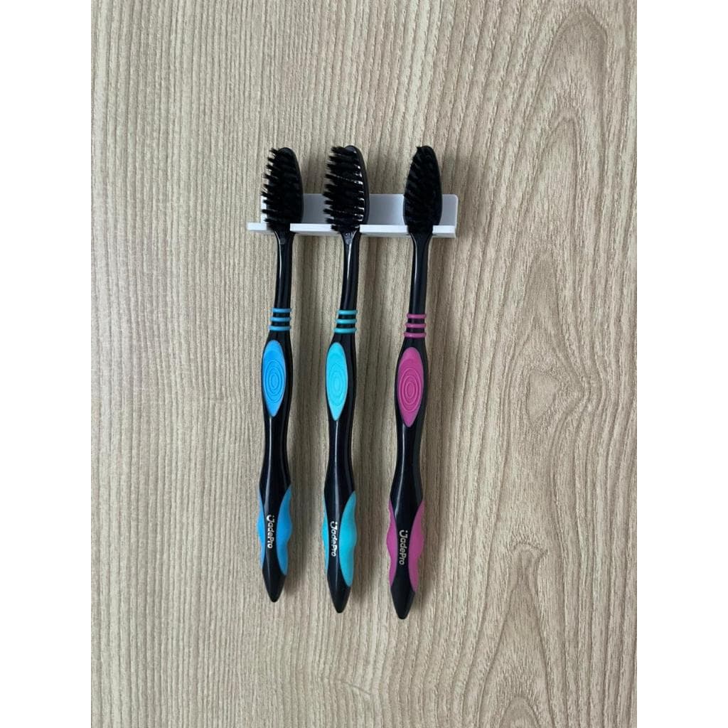 Suporte de Escova de Dente sem Furo | Organizador Parede Banheiro | Porta Escova Familiar | Fixação Adesiva