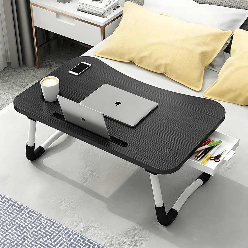 Portátil Mesa Dobrável Articulada em Mdf Suporte para Laptop Cama Estudo Porta Tablet Para Notebook